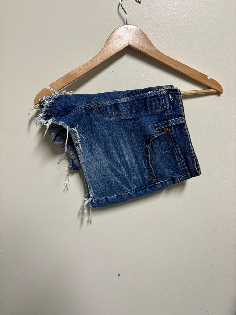 Levi's Distressed Blue Denim Cutoff Shorts